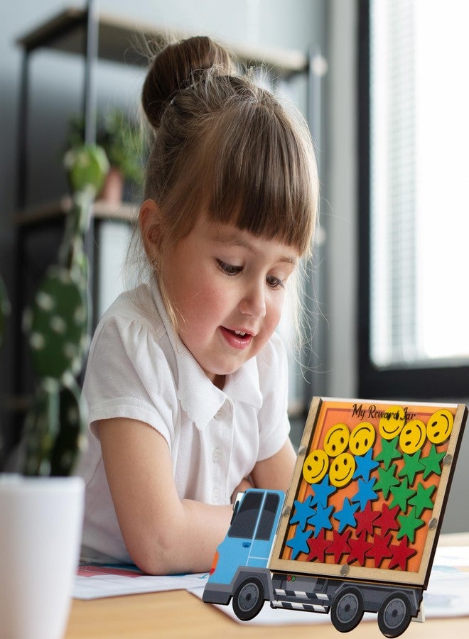 The Rosette Imprint Reward Jar for Kids | Star & Smiley Token System | Reward for Kids Behaviour | Reward Stars | Daily Chores Tracker | Positive Reinforcement Tool | Truck Design - Image 3